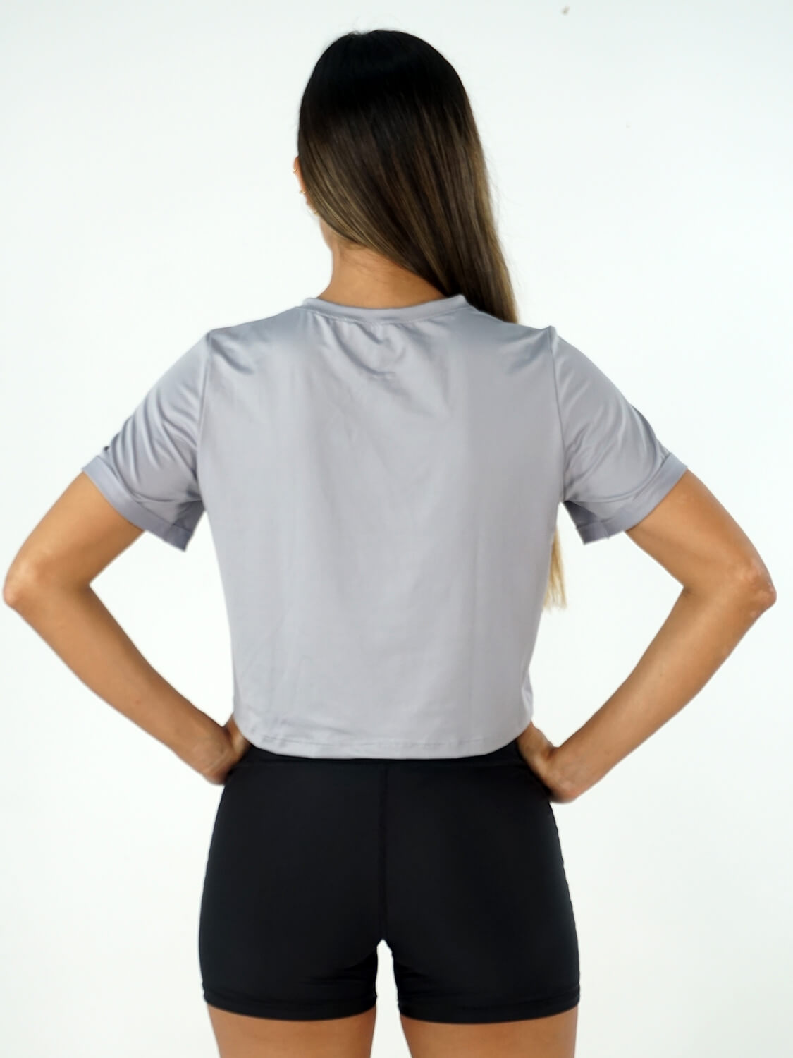 DRY-FIT W GREY CROP TOP