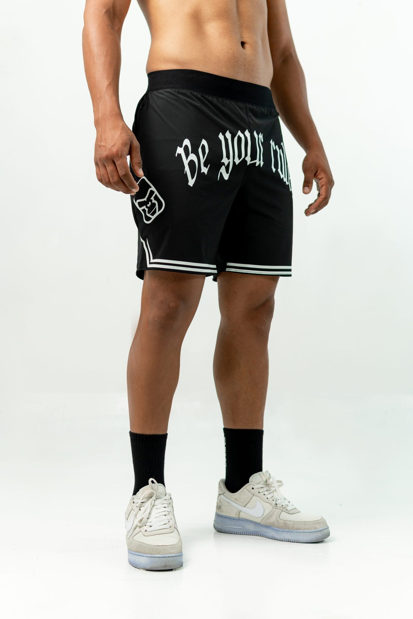 'BE YOUR RULES' UNISEX BLACK SHORTS