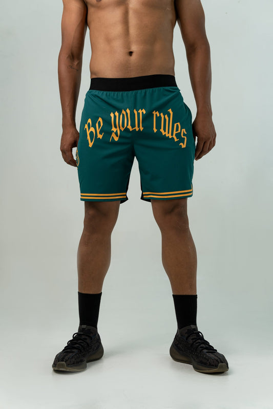 'BE YOUR RULES' UNISEX TEAL SHORTS