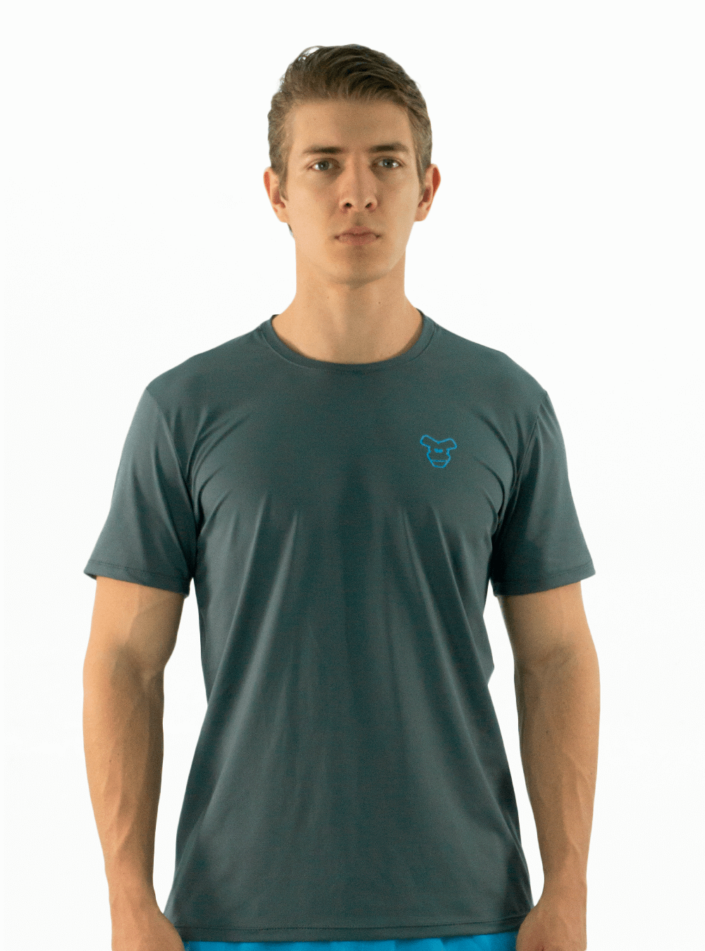 DRY-FIT 'MONKEY 3D' PRINTED GREY T-SHIRT