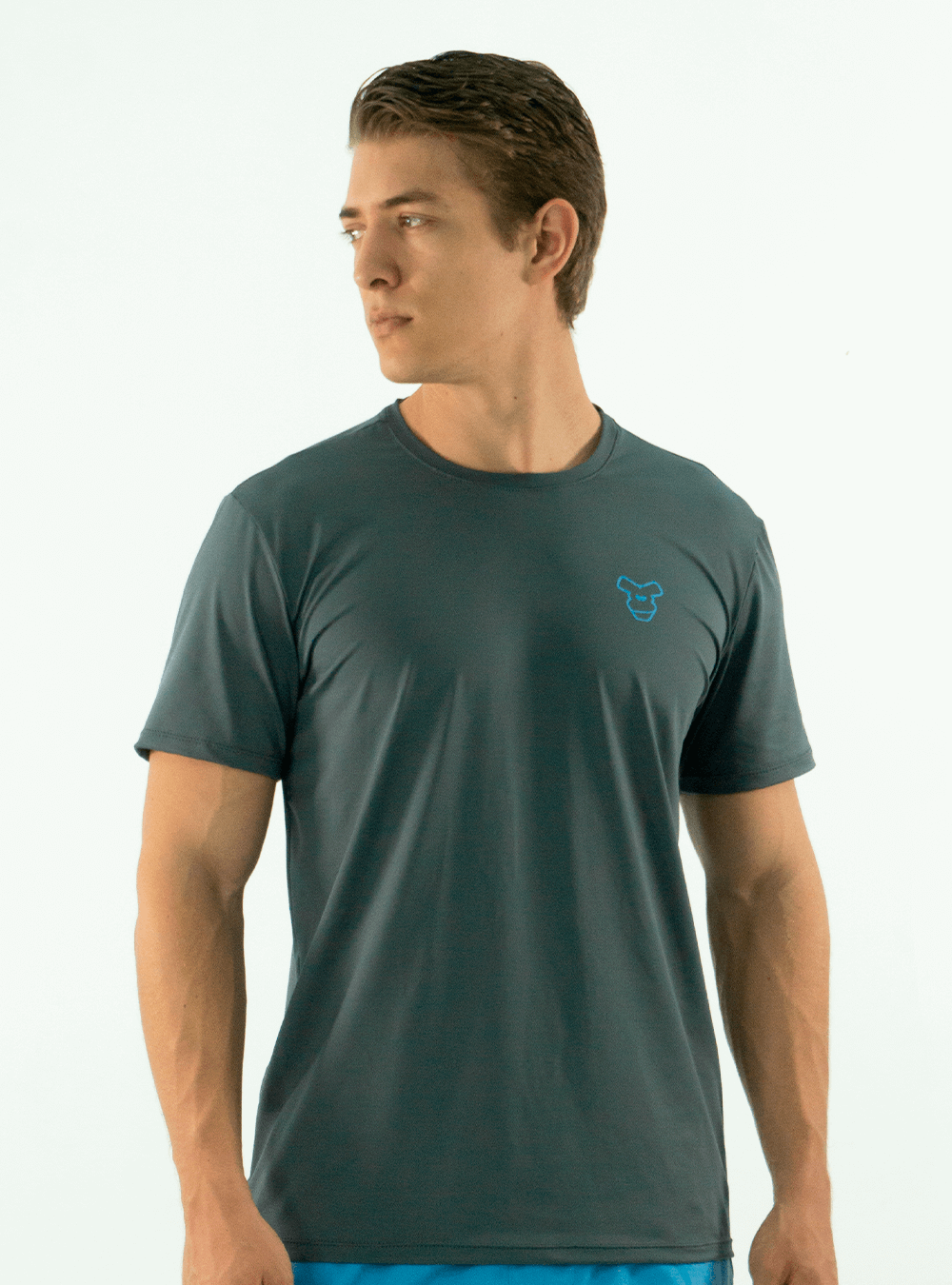 DRY-FIT 'MONKEY 3D' PRINTED GREY T-SHIRT