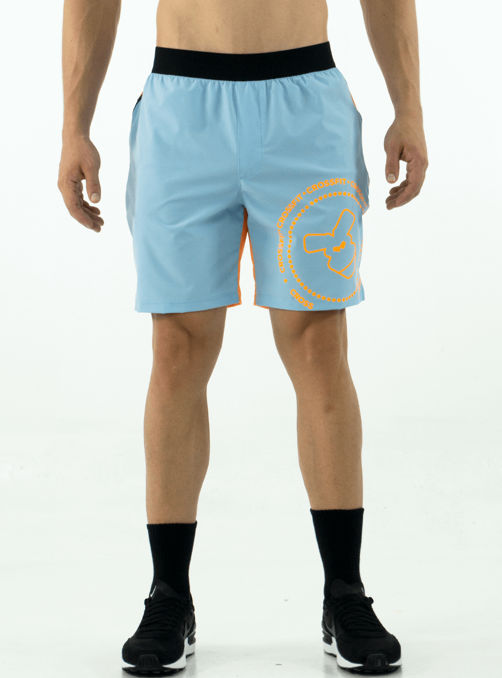SKY BLUE-ORANGE CROSSFIT SHORTS 3.0