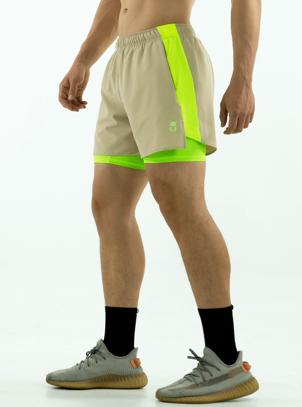 NEON GREEN RUNNING SHORTS