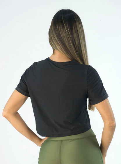 DRY-FIT W BLACK CROP TOP