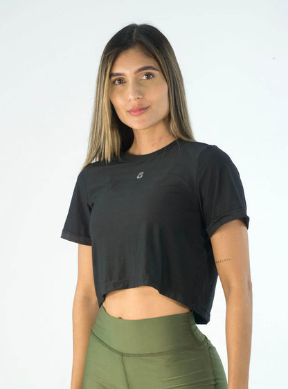 DRY-FIT W BLACK CROP TOP
