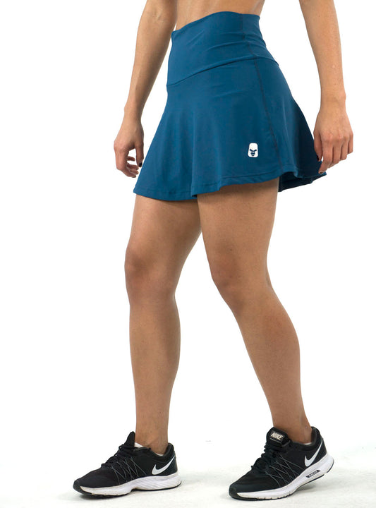 HIGH-WAISTED PETROLEUM BLUE SKIRT