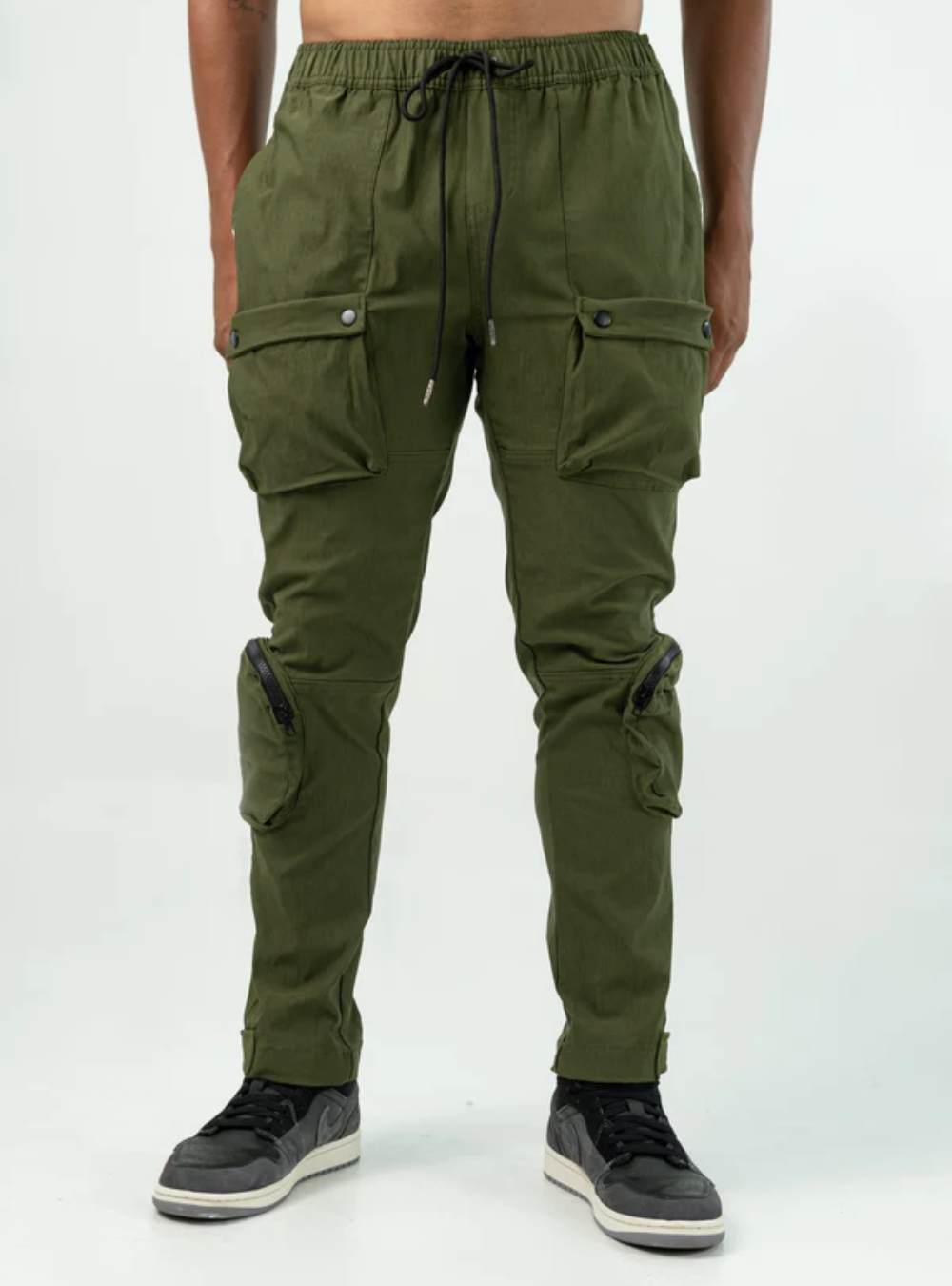 MILITARY GREEN 'BE' UTILITY CARGO PANTS