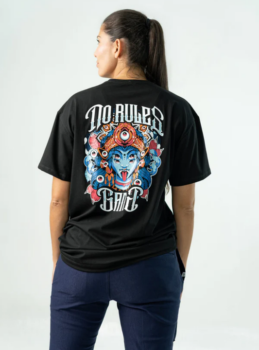 BLACK 'BE' LOOSE FIT UNISEX PRINTED T-SHIRT