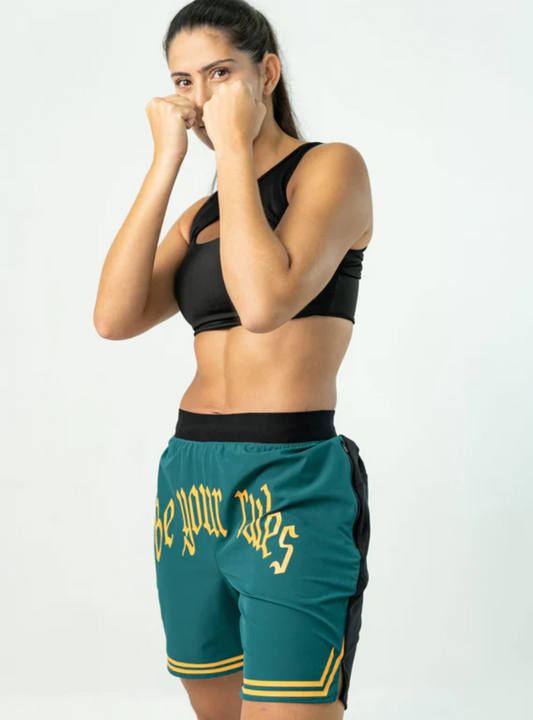 'BE YOUR RULES' UNISEX TEAL SHORTS