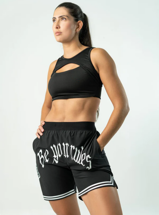 'BE YOUR RULES' UNISEX BLACK SHORTS