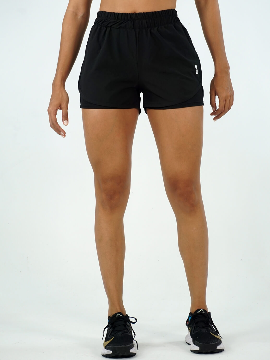 2 IN 1 RUNNING BLACK SHORTS