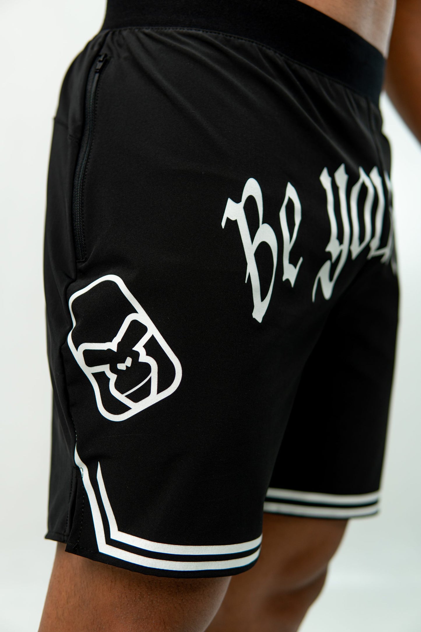 'BE YOUR RULES' UNISEX BLACK SHORTS