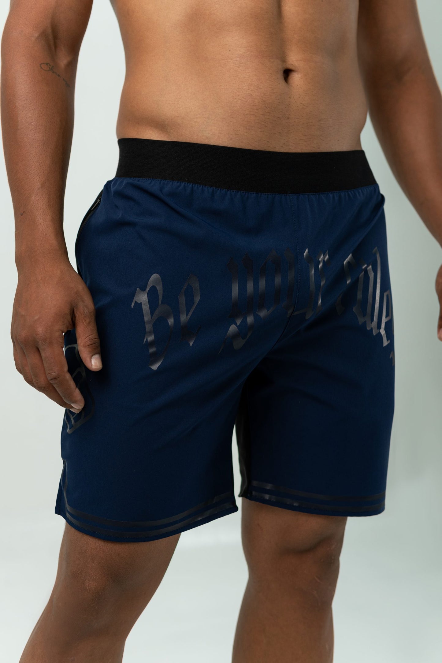 'BE YOUR RULES' UNISEX NAVY BLUE SHORTS