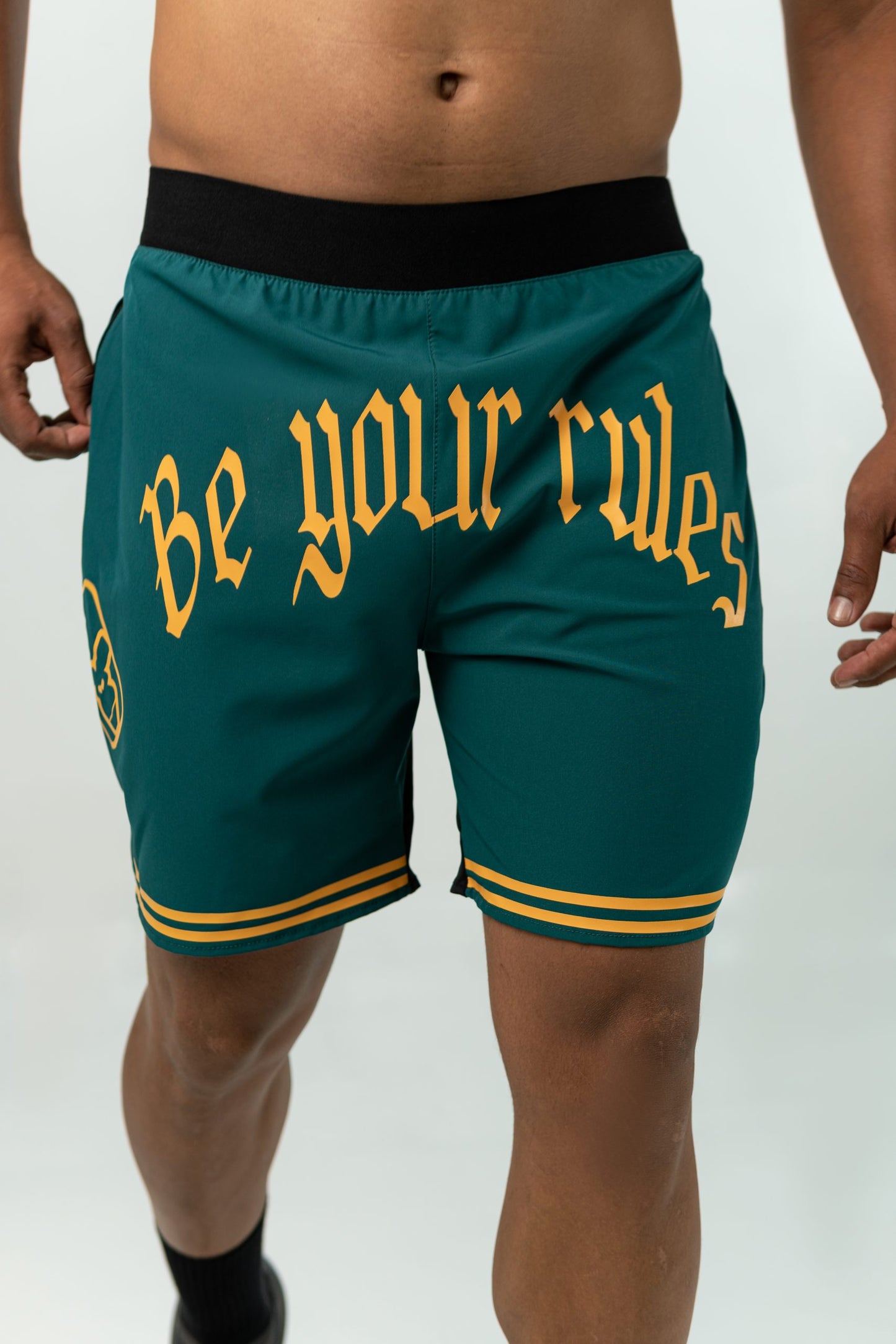 'BE YOUR RULES' UNISEX TEAL SHORTS