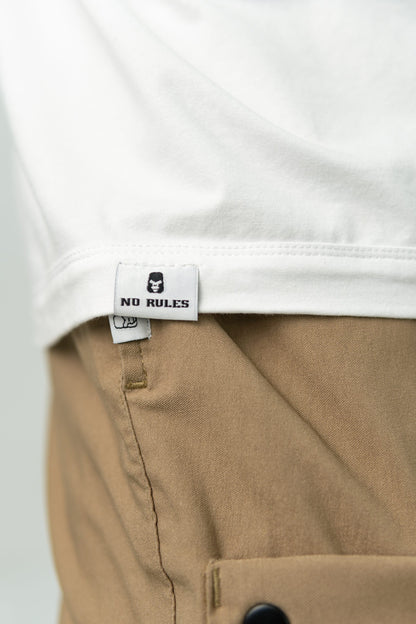 WHITE LOOSE FIT UNISEX 'BE YOUR RULES' T-SHIRT