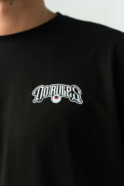 BLACK 'BE' LOOSE FIT UNISEX PRINTED T-SHIRT