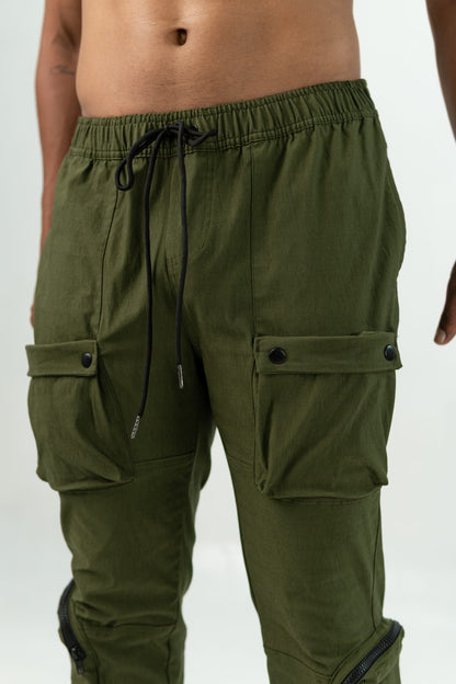 MILITARY GREEN 'BE' UTILITY CARGO PANTS