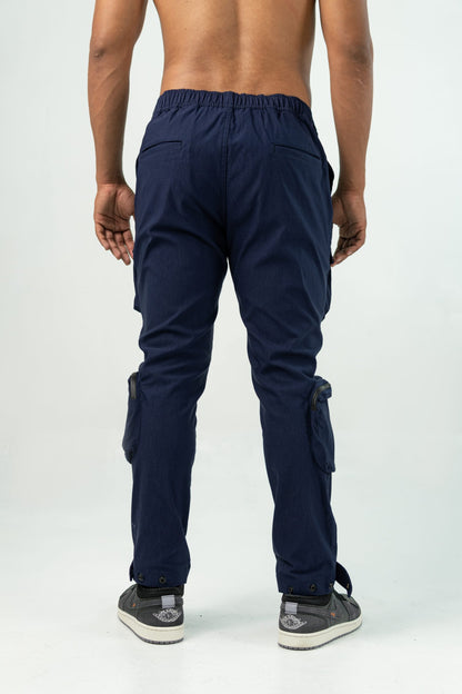 DARK BLUE 'BE' UTILITY CARGO PANTS