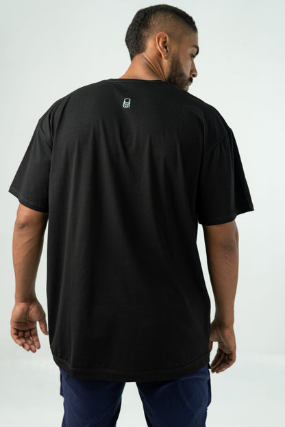 BLACK LOOSE FIT UNISEX 'BE YOUR RULES' T-SHIRT