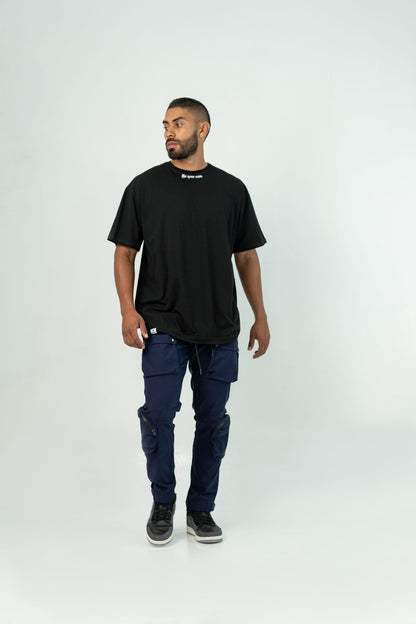 DARK BLUE 'BE' UTILITY CARGO PANTS