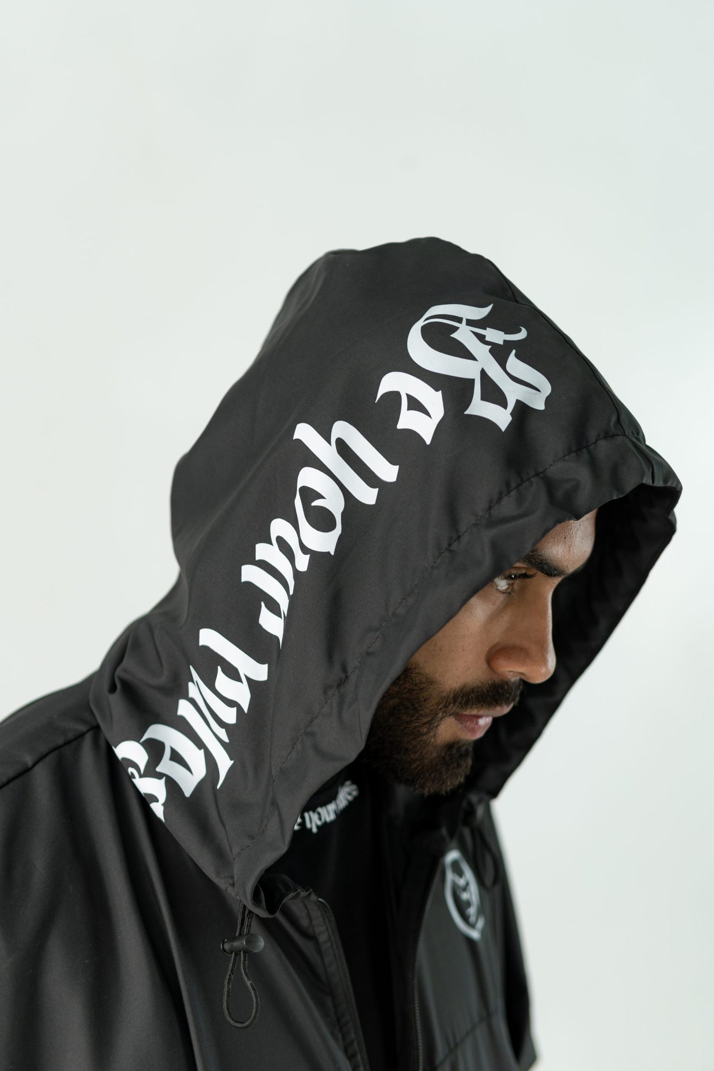 BLACK WATERPROOF UNISEX 'BE YOUR RULES' JACKET