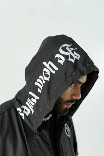 BLACK WATERPROOF UNISEX 'BE YOUR RULES' JACKET
