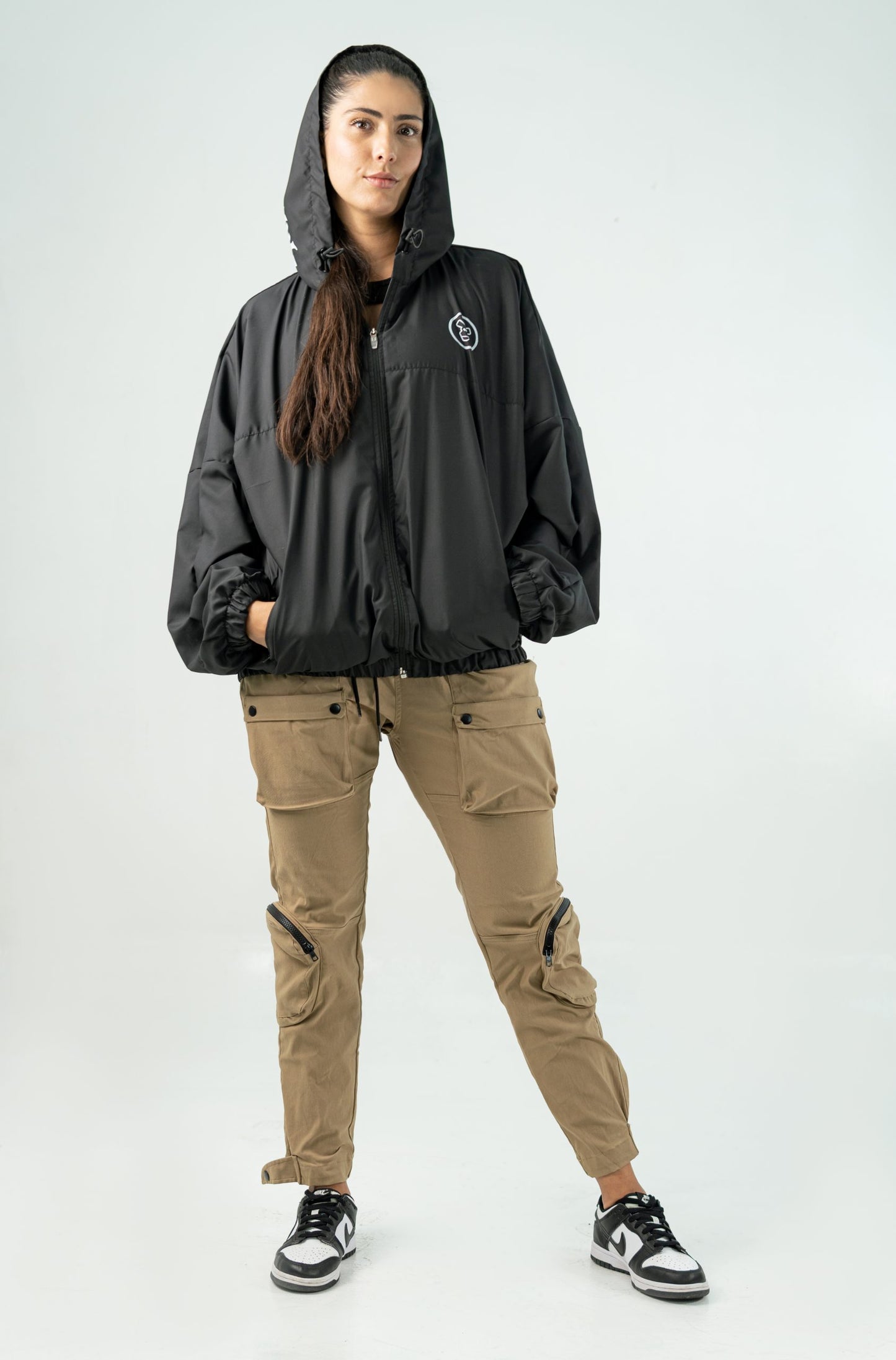 BLACK WATERPROOF UNISEX 'BE YOUR RULES' JACKET