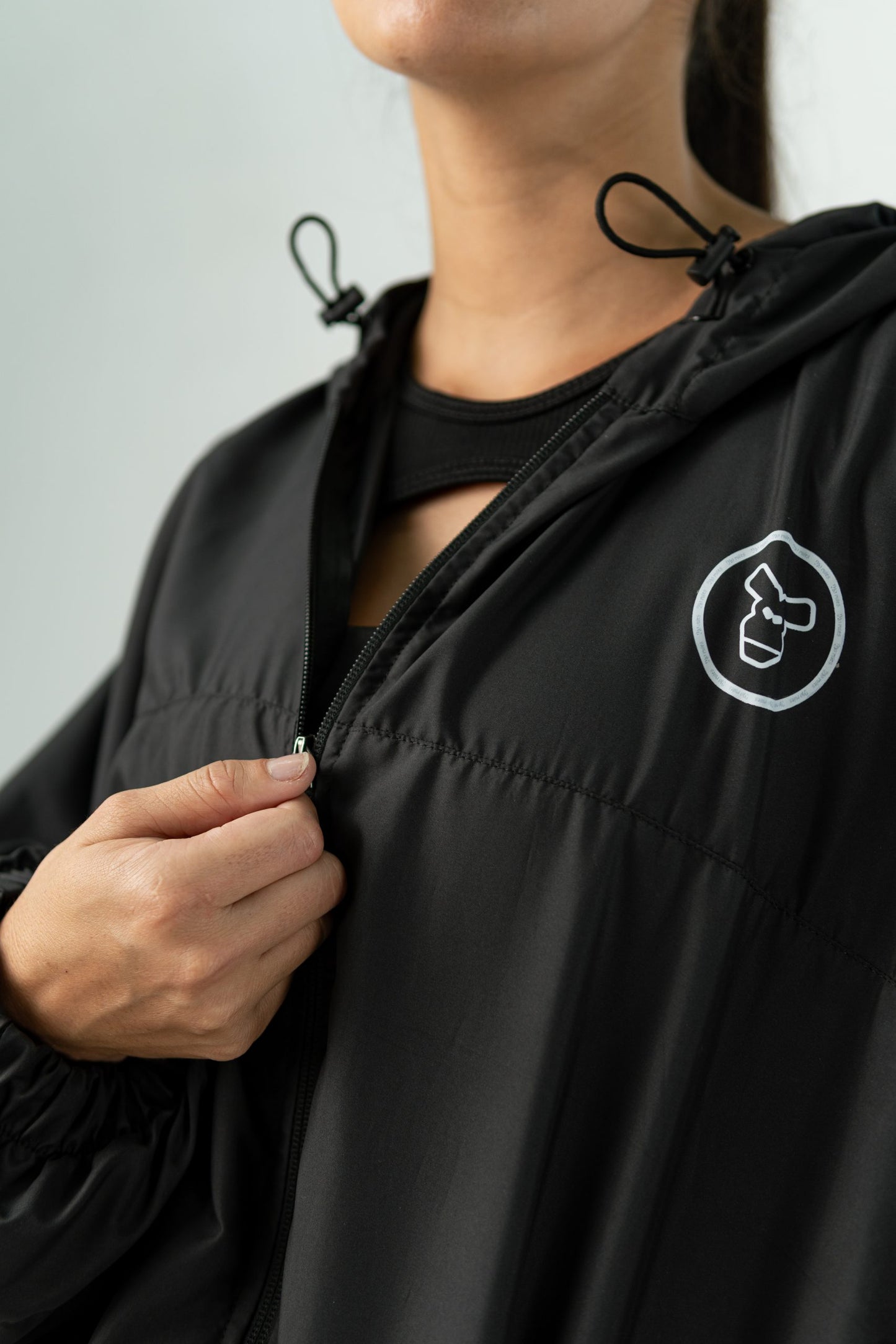 BLACK WATERPROOF UNISEX 'BE YOUR RULES' JACKET