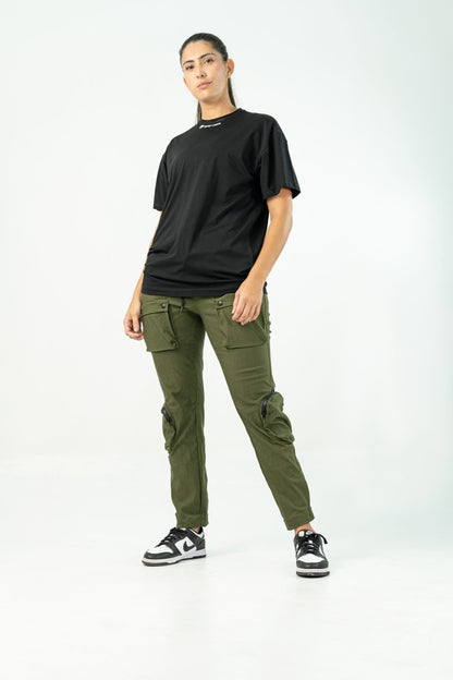 BLACK LOOSE FIT UNISEX 'BE YOUR RULES' T-SHIRT
