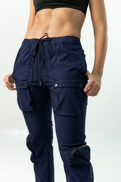 DARK BLUE 'BE' CARGO UTILITY PANTS