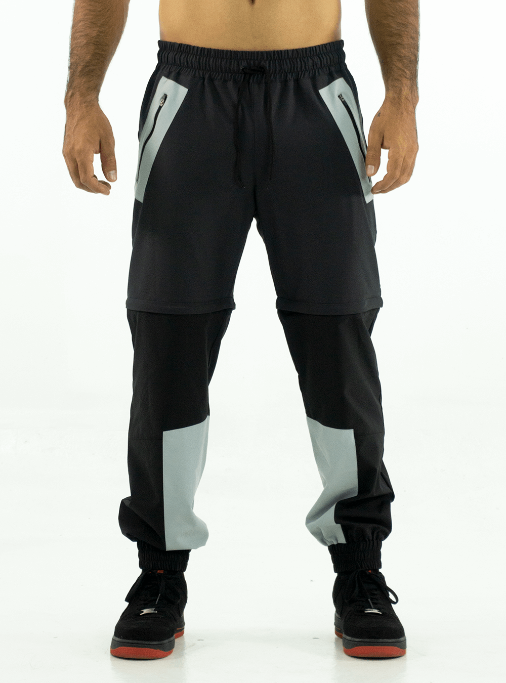 BLACK CASUAL 2-IN-1 JOGGER