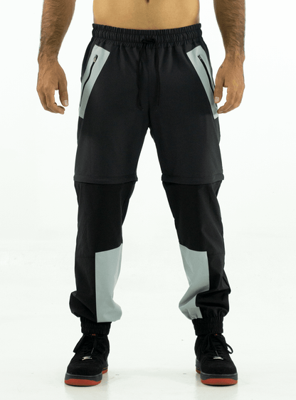 BLACK CASUAL 2-IN-1 JOGGER