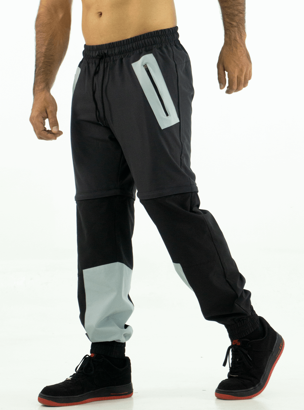 BLACK CASUAL 2-IN-1 JOGGER