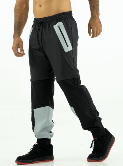 BLACK CASUAL 2-IN-1 JOGGER