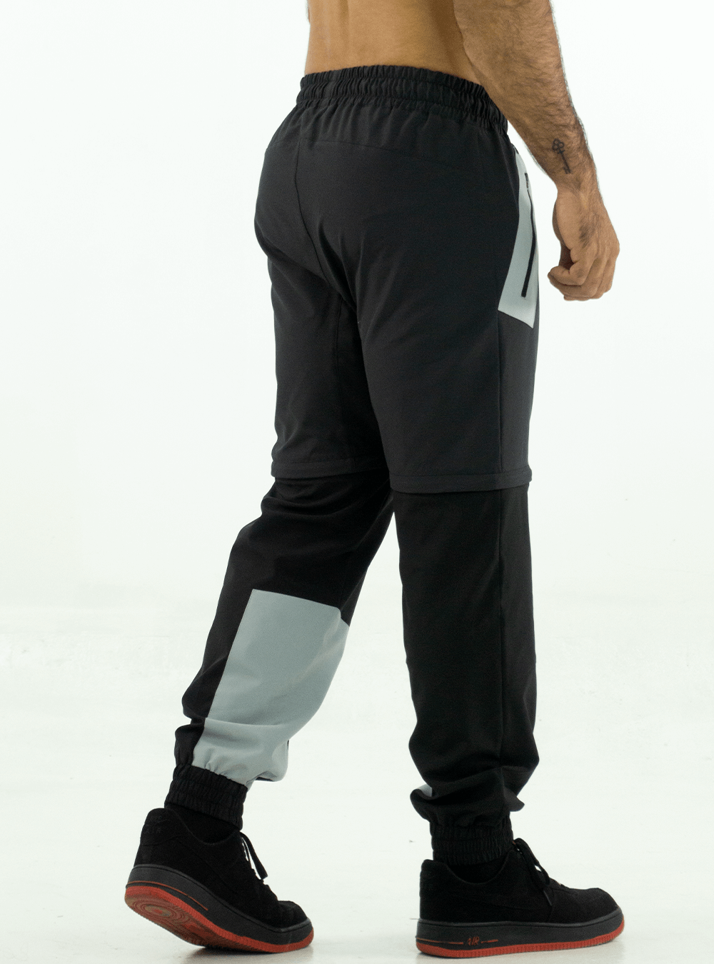 BLACK CASUAL 2-IN-1 JOGGER