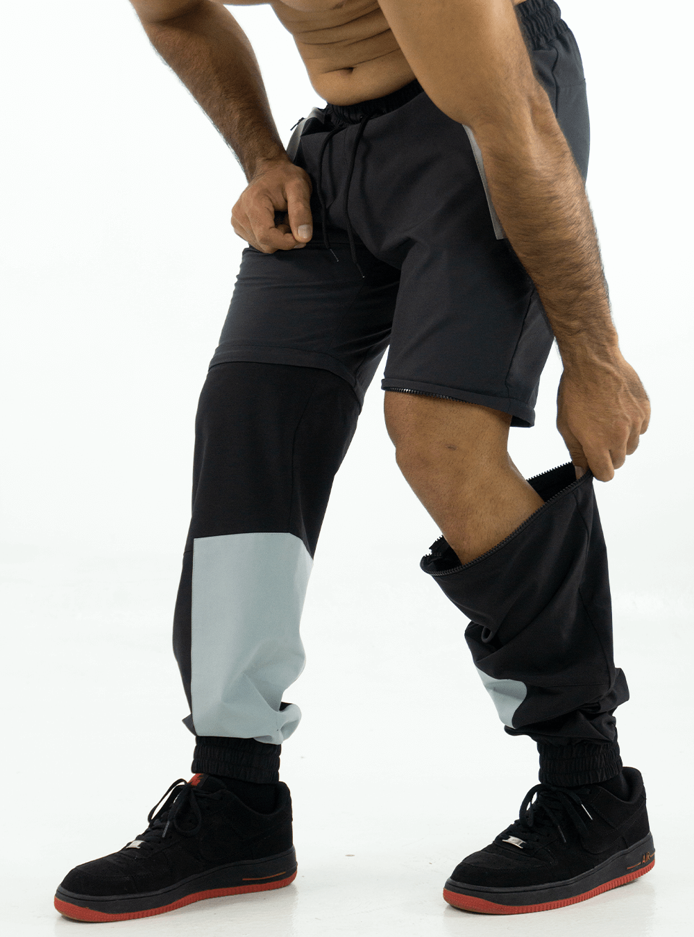 BLACK CASUAL 2-IN-1 JOGGER