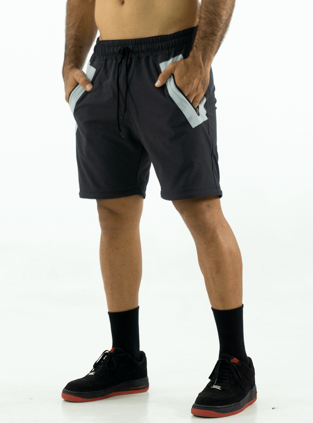 BLACK CASUAL 2-IN-1 JOGGER