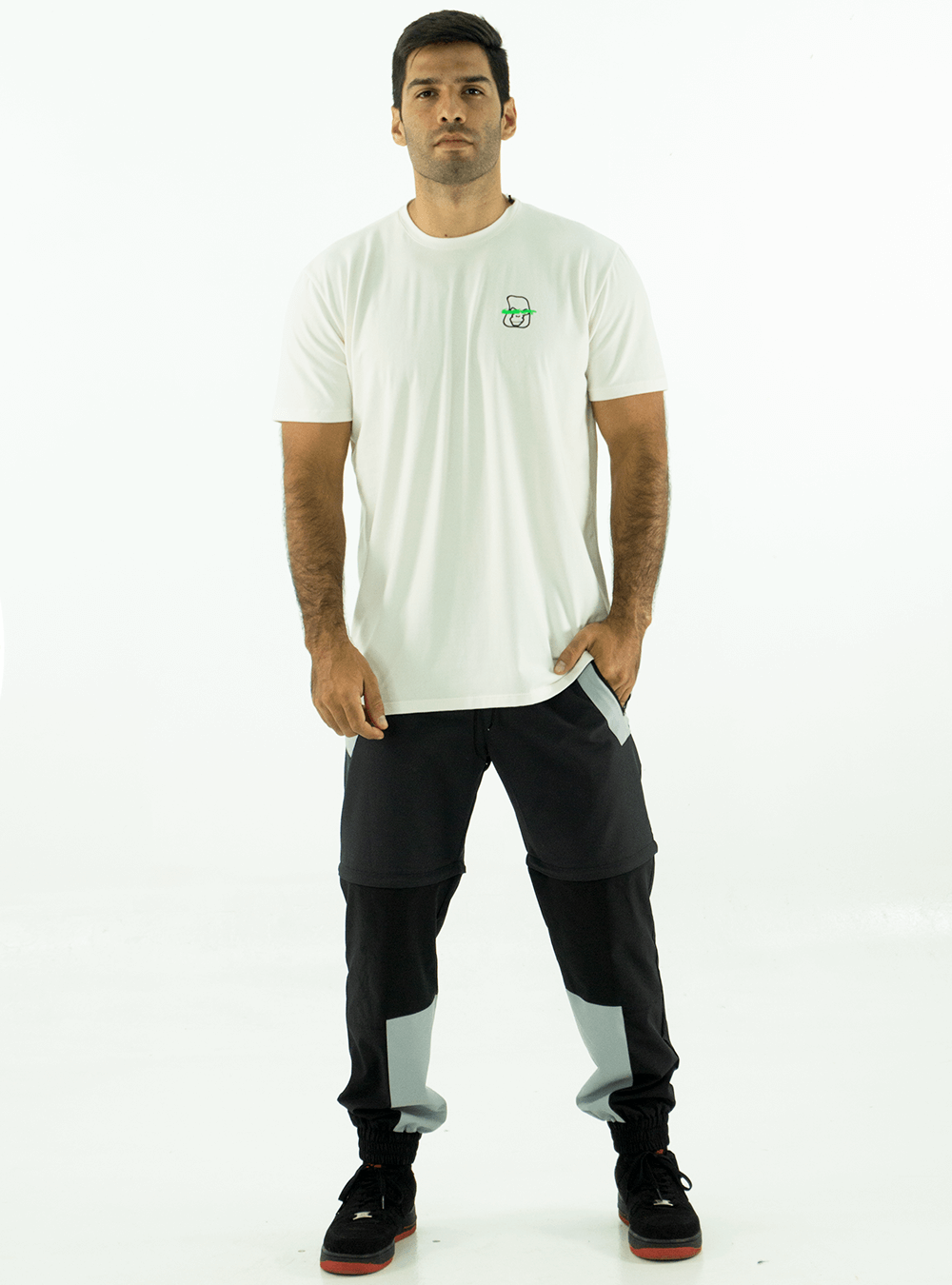 BLACK CASUAL 2-IN-1 JOGGER