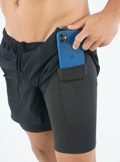 BLACK RUNNING SHORTS