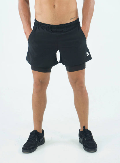 BLACK RUNNING SHORTS