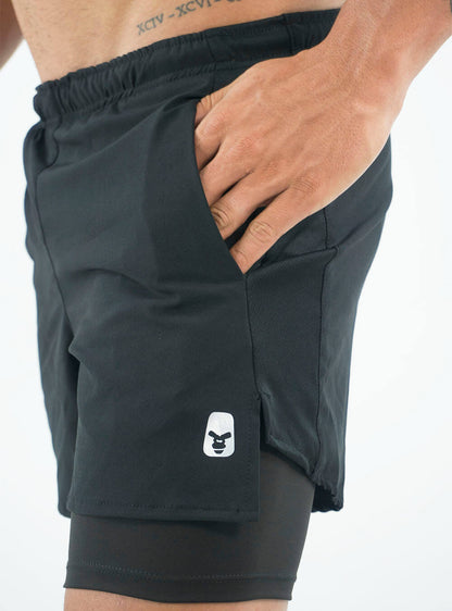 BLACK RUNNING SHORTS