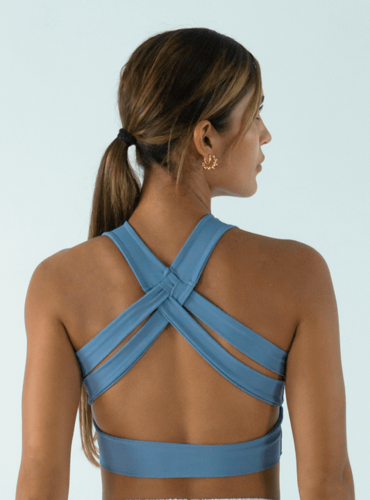 LIGHT BLUE BRAIDED TOP