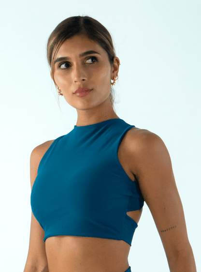 BLUE TEAL BRAIDED TOP