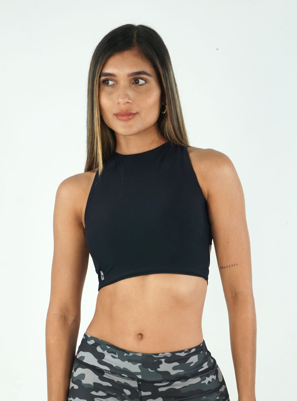 BLACK BRAIDED TOP
