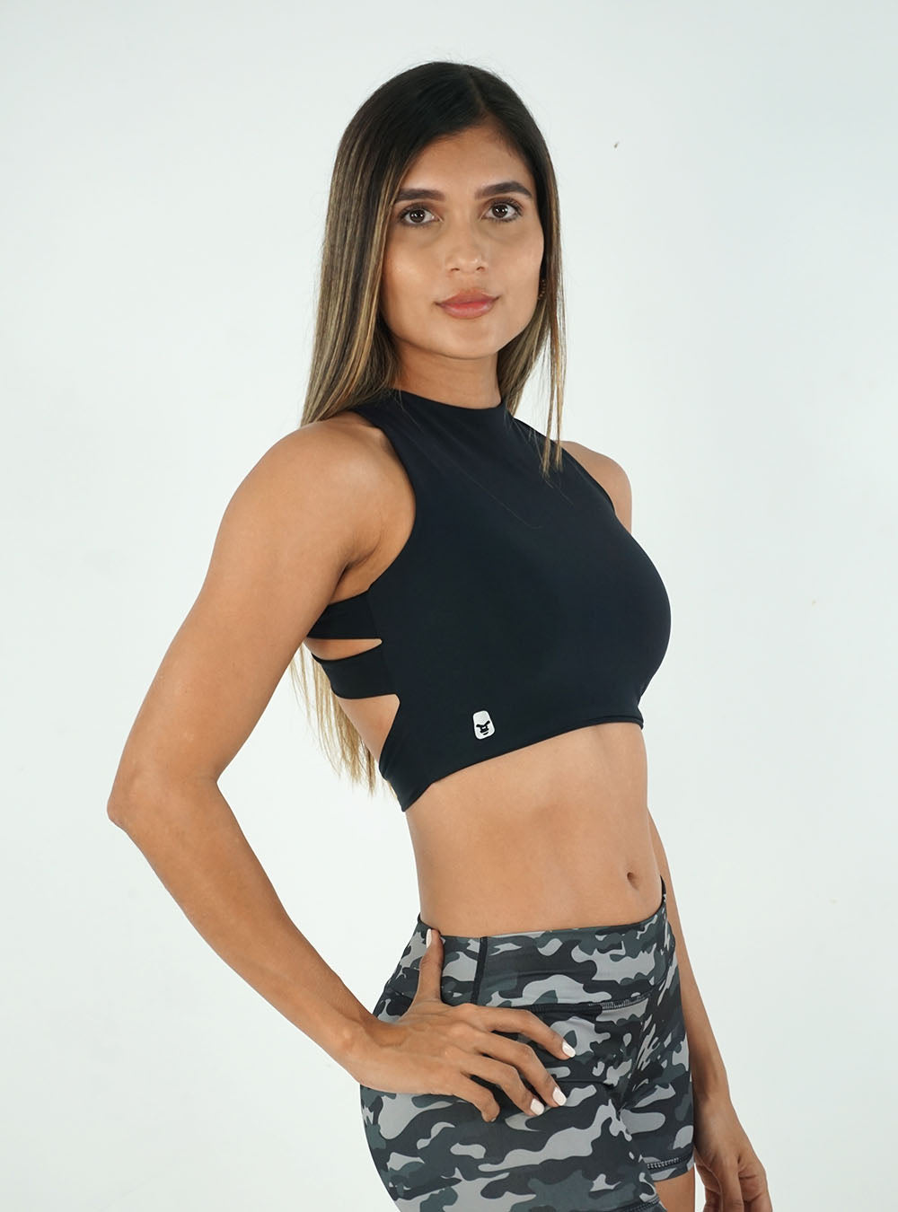 BLACK BRAIDED TOP