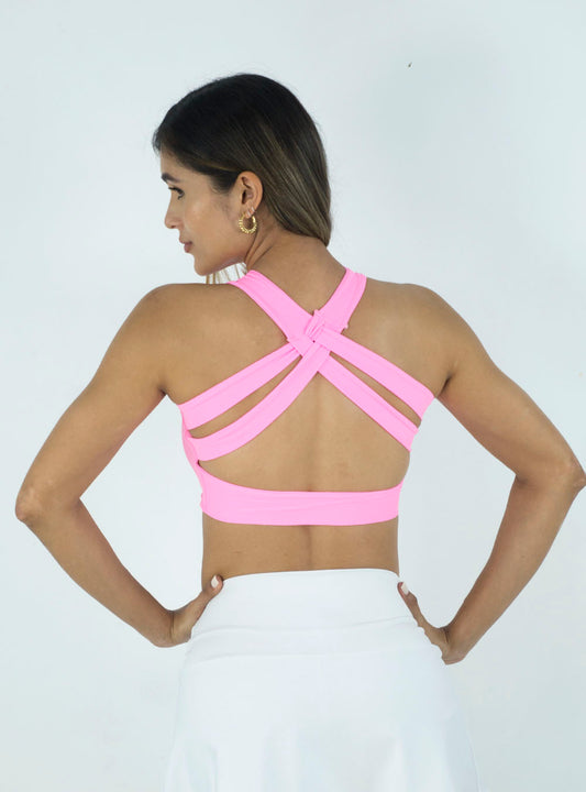 PINK BRAIDED TOP