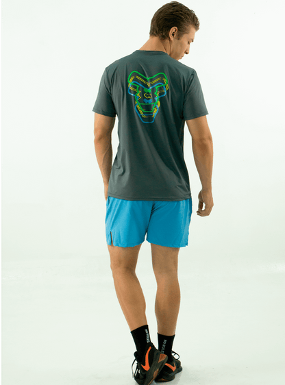 DRY-FIT 'MONKEY 3D' PRINTED GREY T-SHIRT