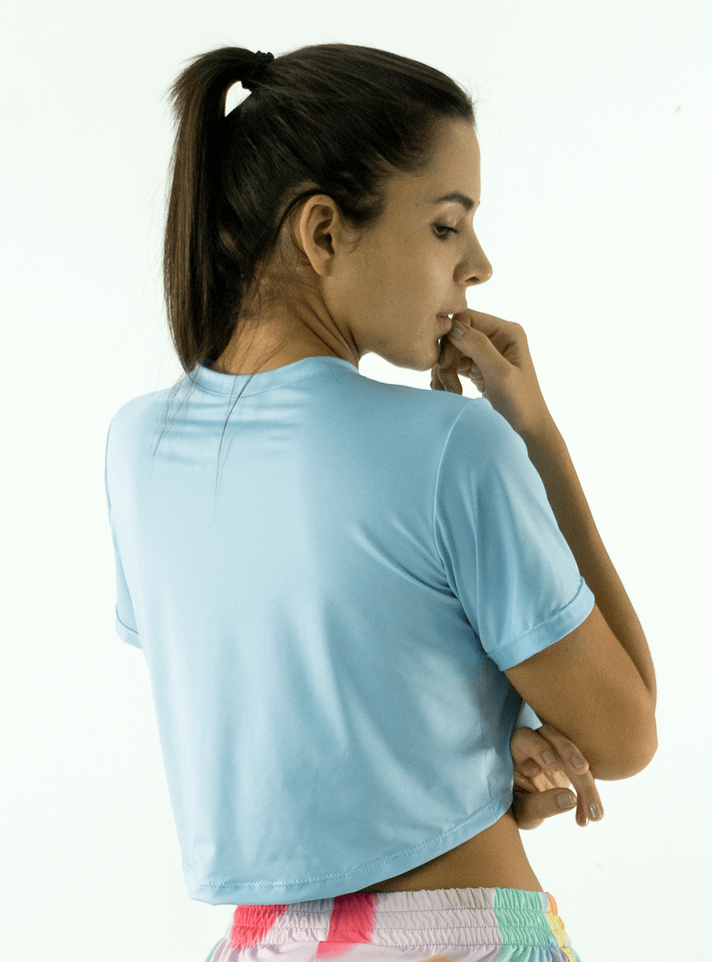 DRY-FIT W LIGHT BLUE CROP TOP