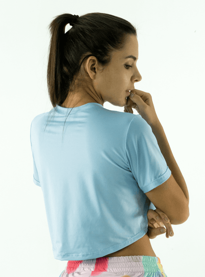 DRY-FIT W LIGHT BLUE CROP TOP