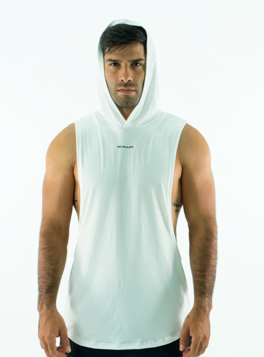 HOODIE MUSCLE WHITE TANK TOP